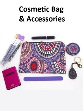 Geometric Pattern Cosmetic Bag Set with Disel Lover Dose Scent NEW